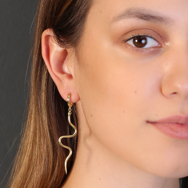 Sterling Silver Single Snake Hoop Earring