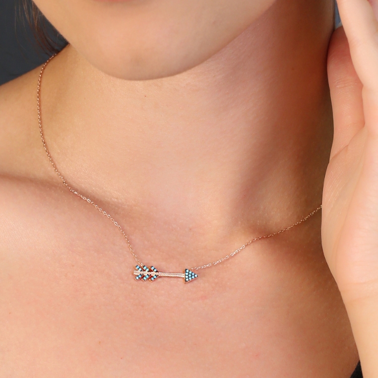 Sterling Silver Nano Turquoise Arrow Pendant