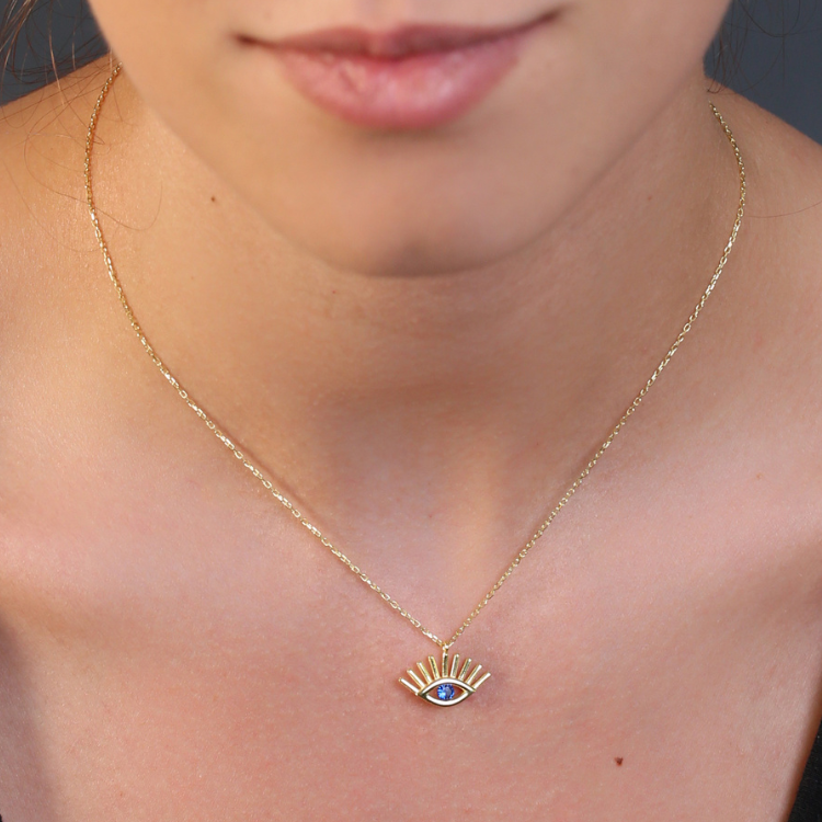 Gold Plated Sterling Silver Evil Eye Design Pendant