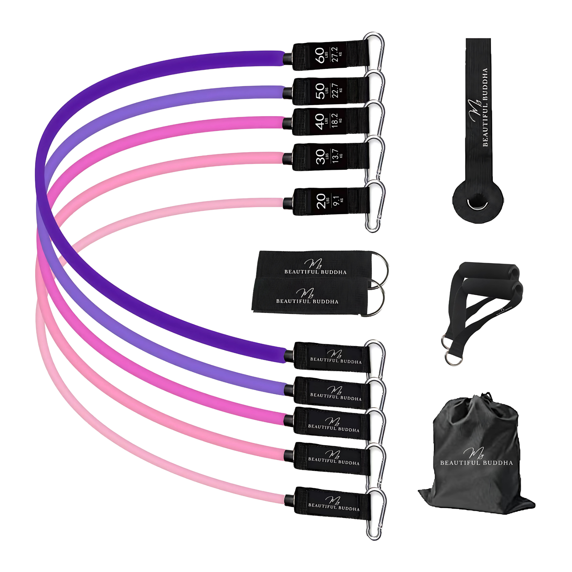 High Density Bonded Latex Resistance Rope Bands (11-Piece)