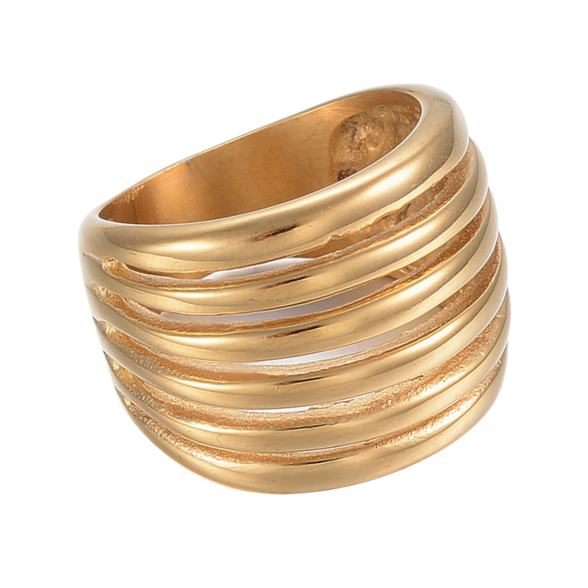 Wide Band Textured Statement Ring