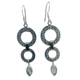 Double Circular Drop Labradorite Earrings