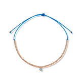 Sterling Silver Blue String Ball With Evil Eye Charm Anklet