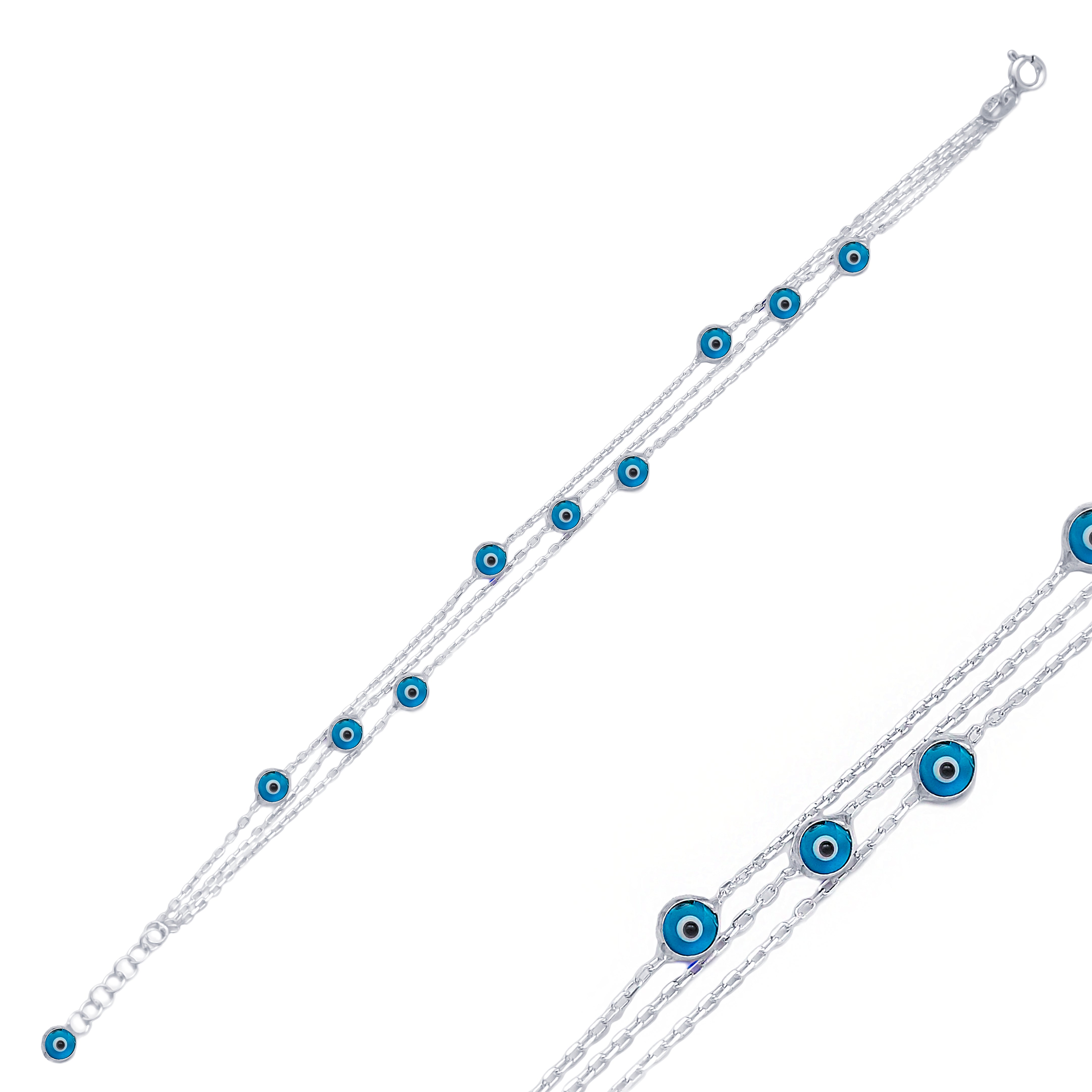 Sterling Silver Evil Eye Design Bracelet