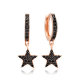 Rose Gold Plated Sterling Silver Star Earrings