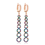Sterling Silver Mixed Stone Dangle Circle Earrings