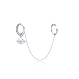 Sterling Silver Eye Design Hoop Earring