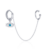 Sterling Silver Blue Eye Hoop Earring