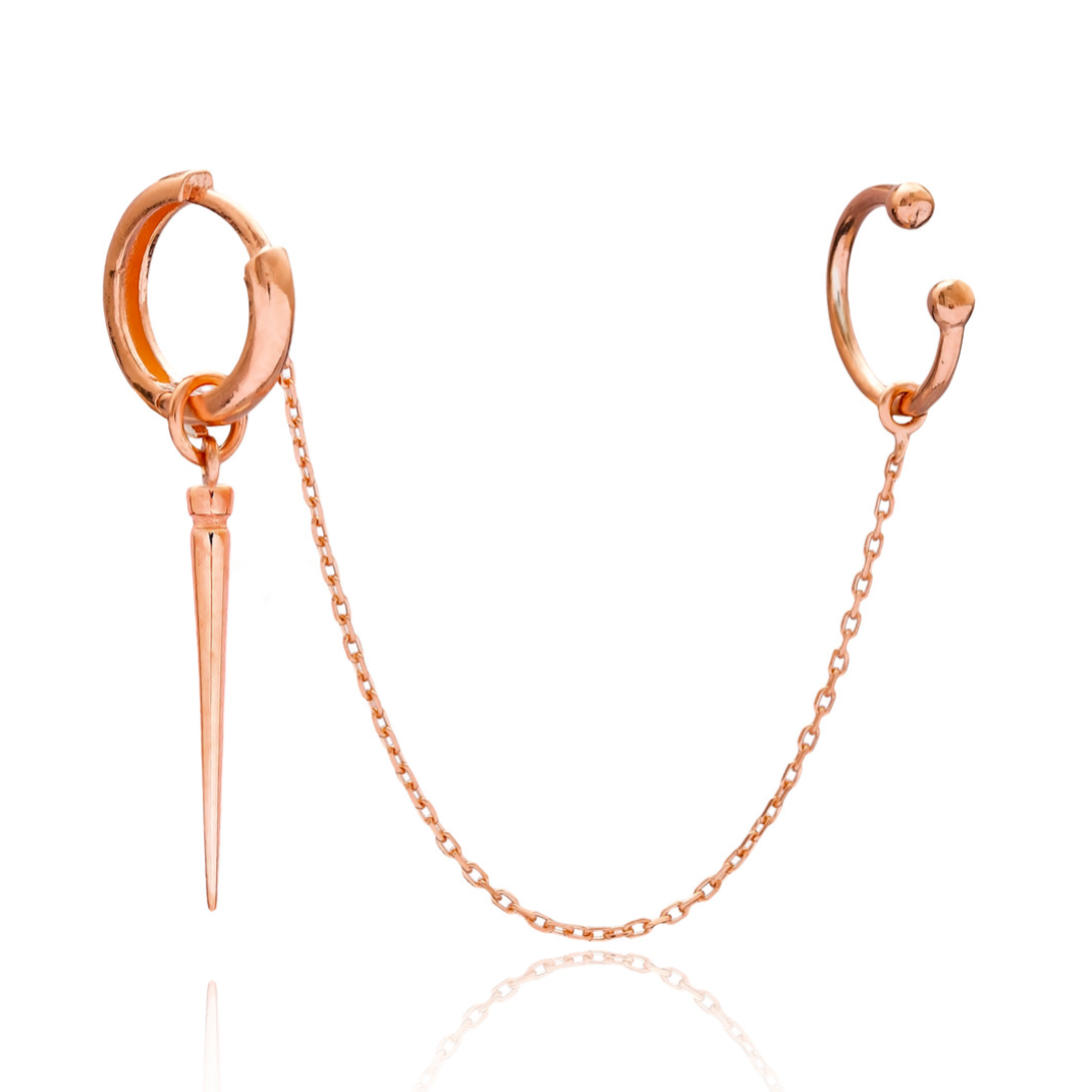Sterling Silver Single Spike Hoop Earring