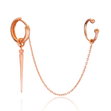 Sterling Silver Single Spike Hoop Earring