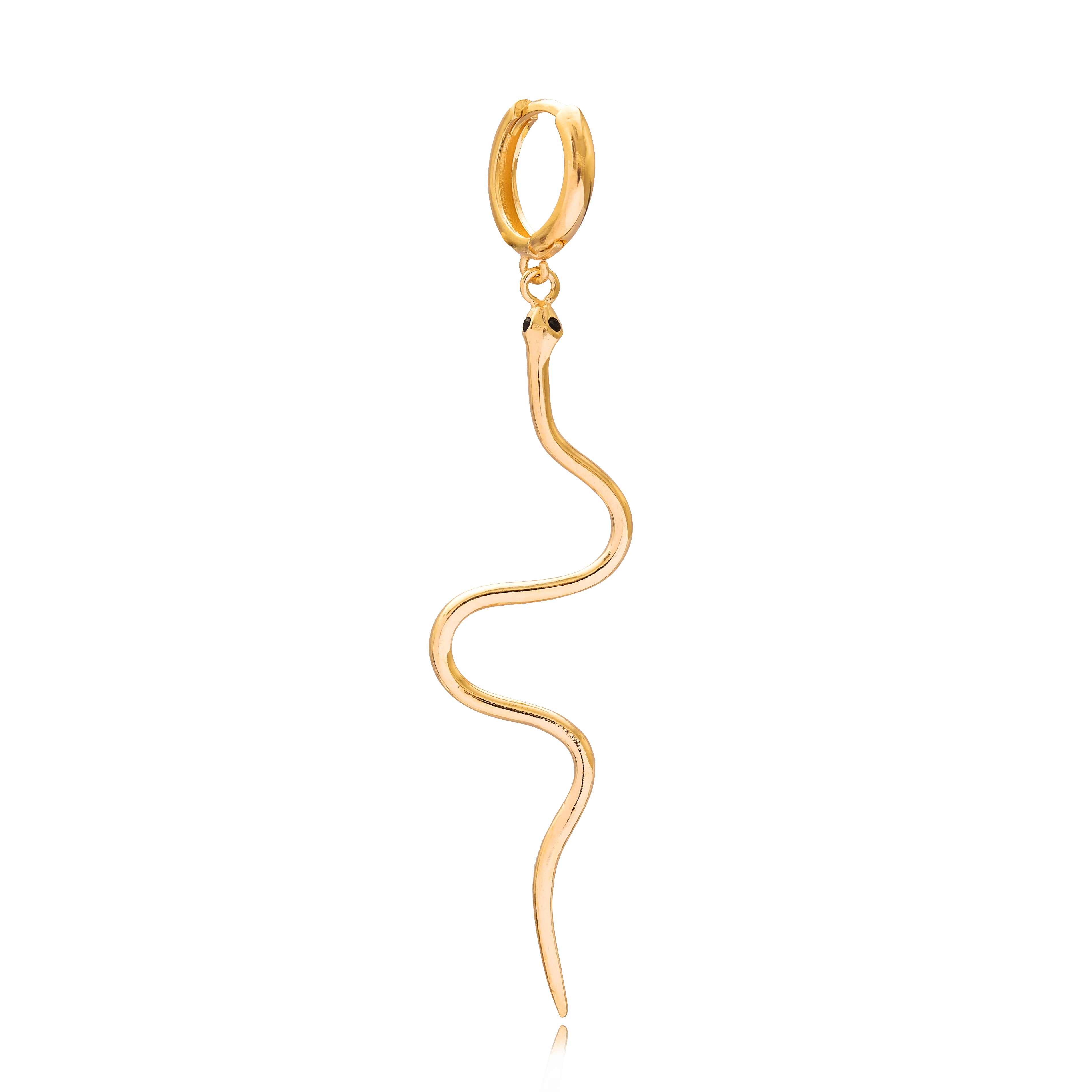 Sterling Silver Single Snake Hoop Earring