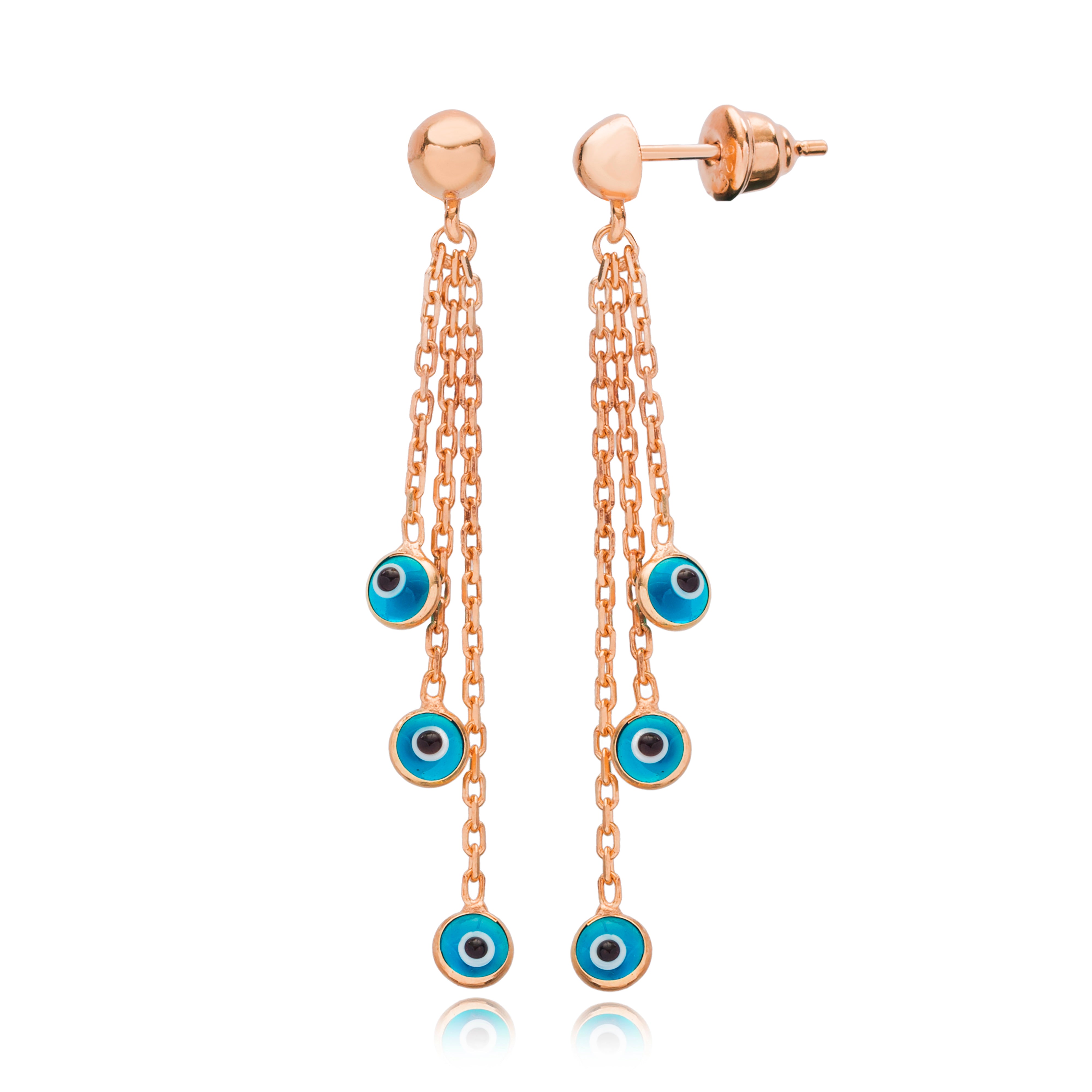 Sterling Silver Evil Eye Charm Earrings