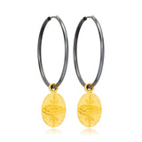 Sterling Silver Vintage Feel Gold Plated Evil Eye Hoop Earrings