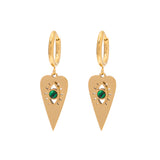 Heart Eye Earrings with Malachite