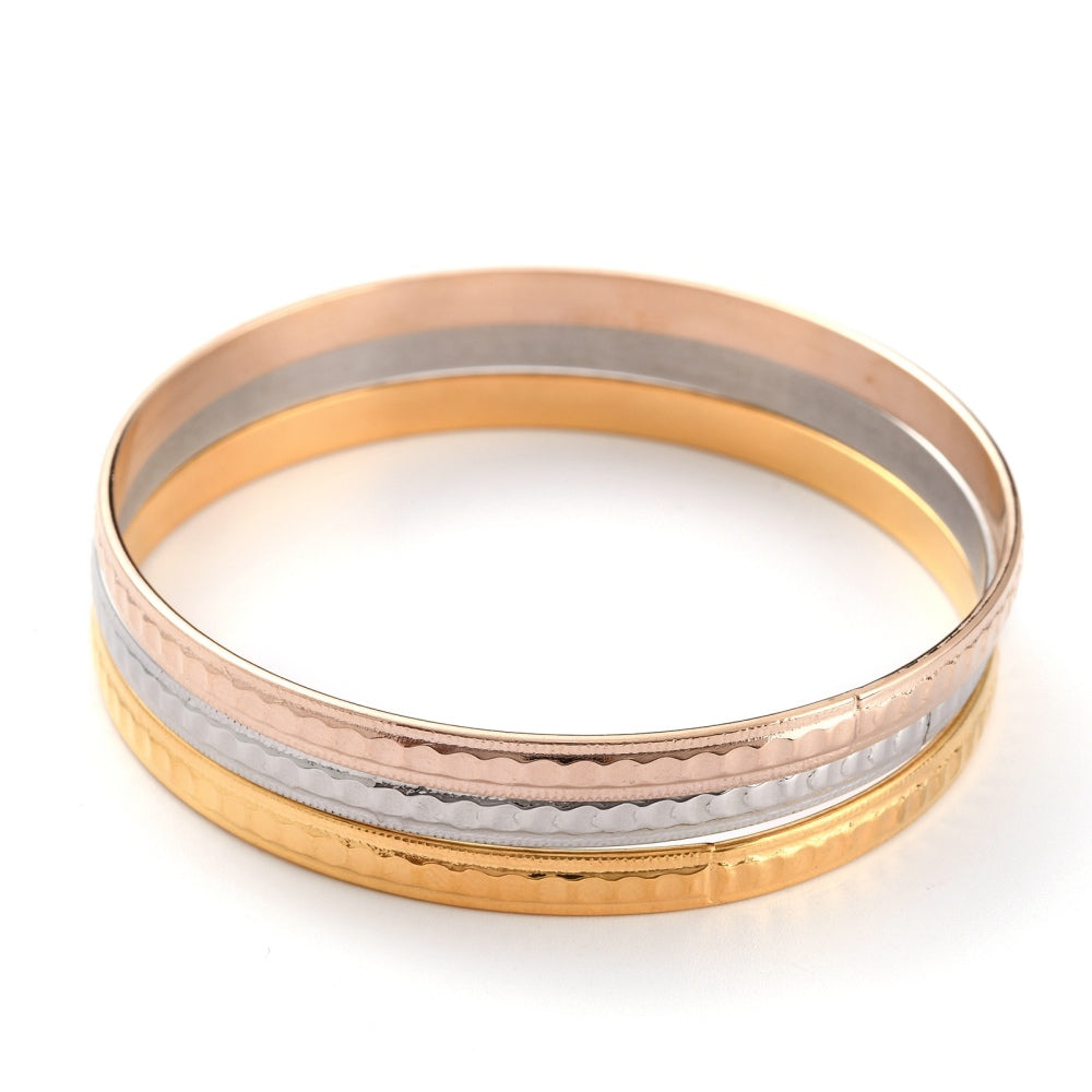 Textured Stackable Bangle Set