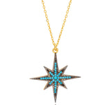Sterling Silver Turkish North Star Pendant Necklace