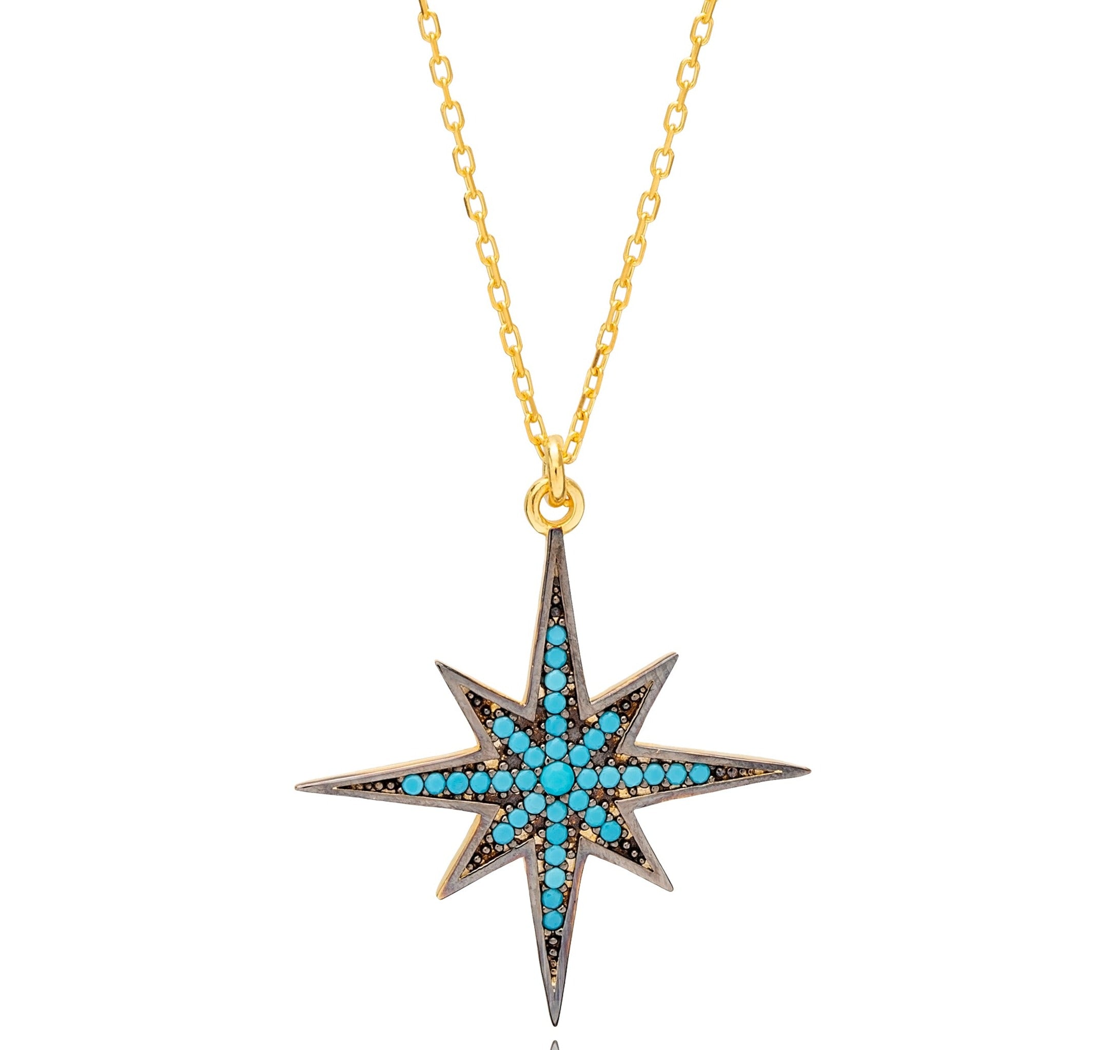 Sterling Silver Turkish North Star Pendant Necklace