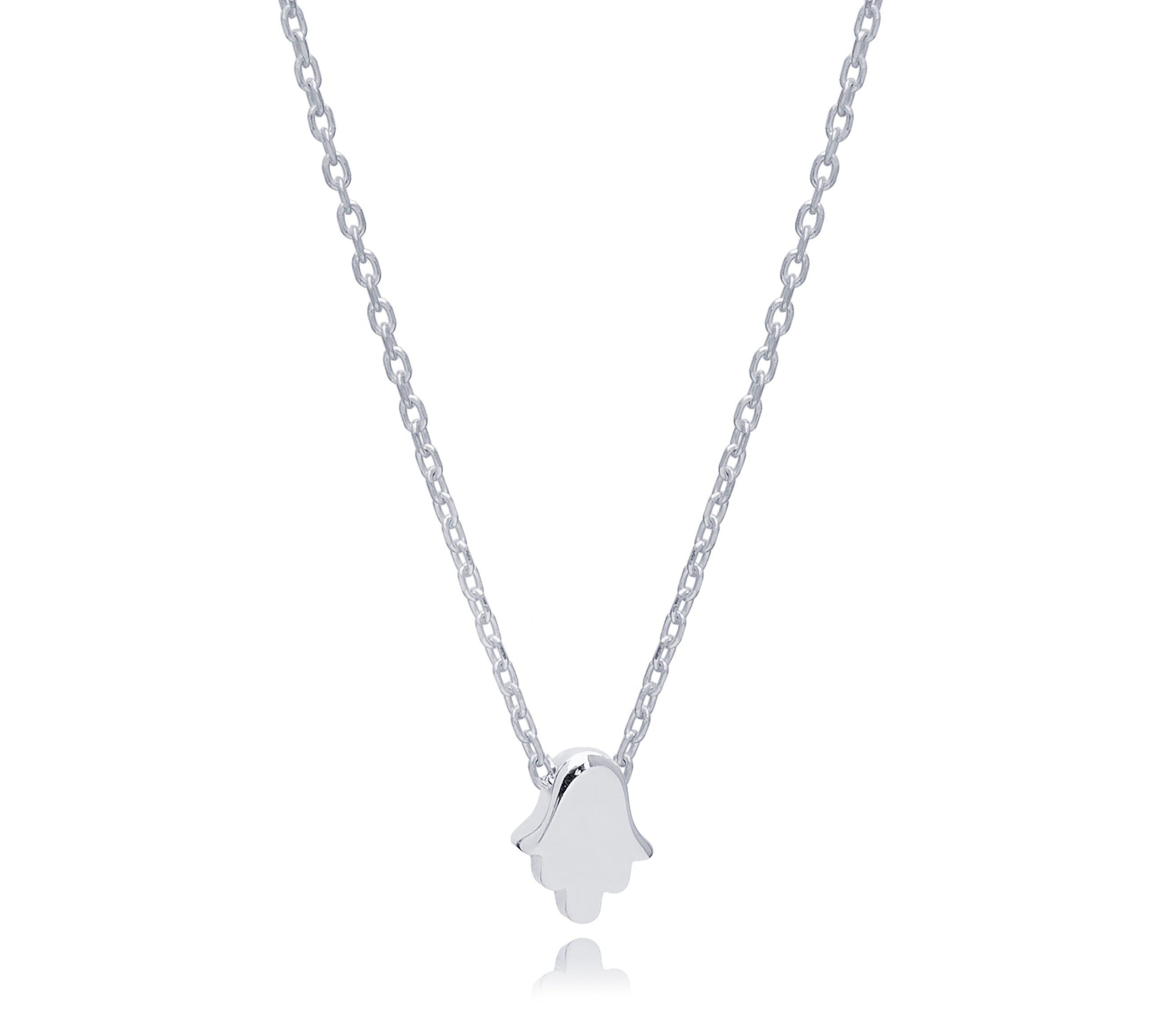 Minimalist Sterling Silver Hamsa Pendant