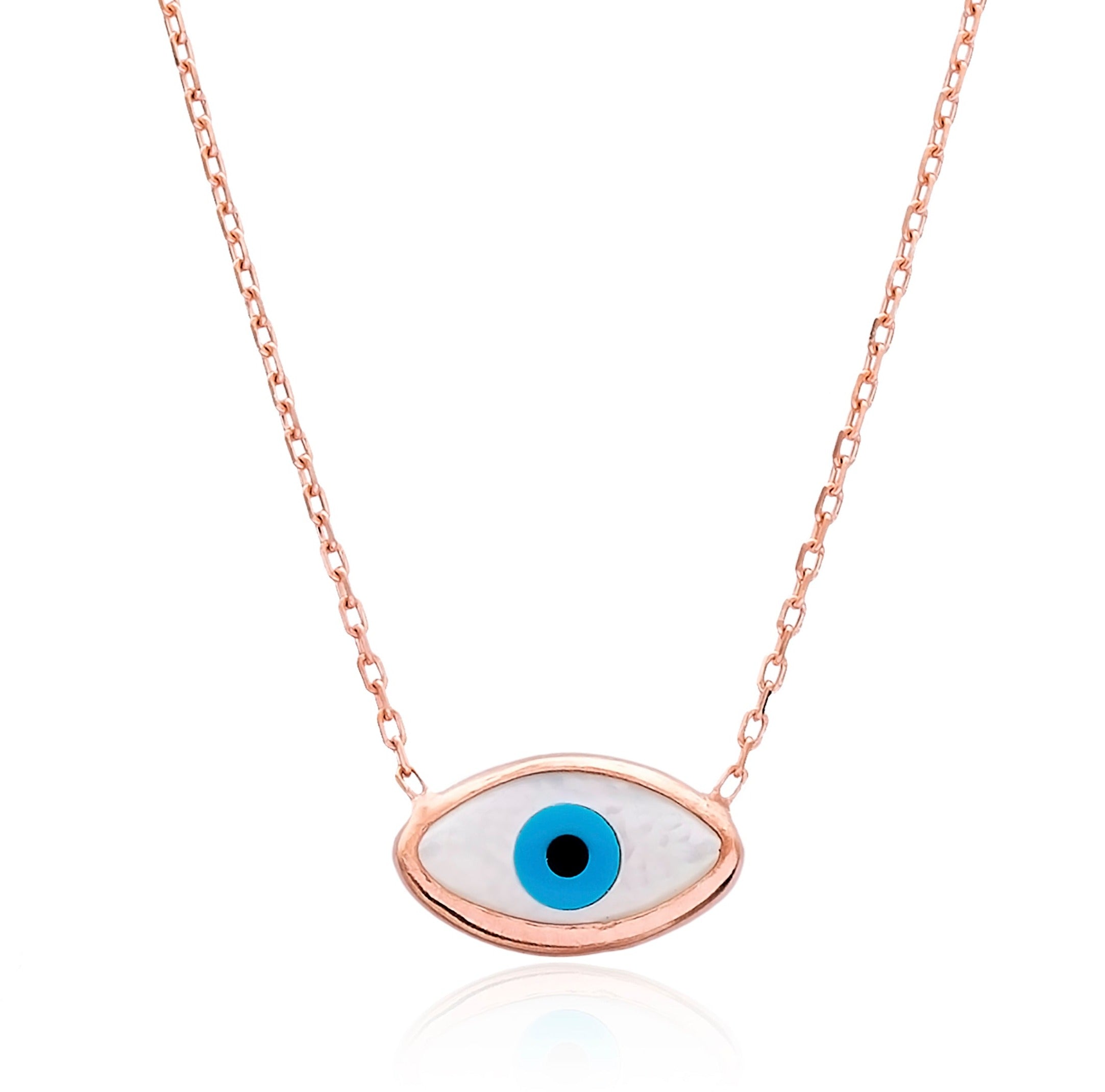 Rose Gold Plated Sterling Silver Evil Eye Design Pendant