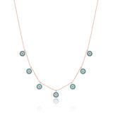 Sterling Silver Minimalist Evil Eye Necklace Rose Gold Plated