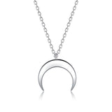 Sterling Silver Crescent Moon Pendant Necklace